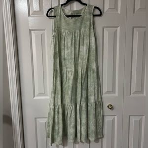 Green tie dye dress